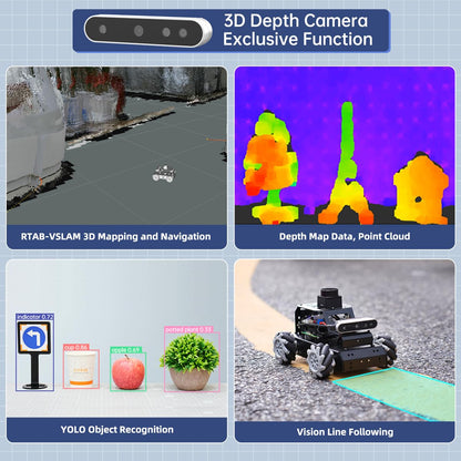 HIWONDER Robot Car with ChatGPT Large AI Models, 3D Depth Camera Mecanum-Wheel Chassis ROS2-HUMBLE Lidar SLAM Mapping Navigation Autonomous Driving, MentorPi M1 Standard Kit with Raspberry Pi5 4GB