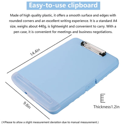 SFLHHDM Clipboard with Pen Holder, Legal Size Nursing Clipboard with Storage, Plastic Clip Board for Writing, Lightweight Cute Clipboards Storage with Low Profile Clip for Work, Office