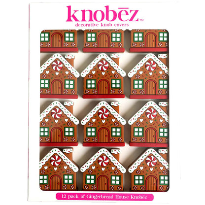 Knobēz 12pk Gingerbread House Decorative Knob Covers - Christmas Ornaments
