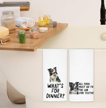 FDHSPAAM Funny Border Collie Kitchen Towels, Border Collie Gifts for Women, Dog Mom Lovers Owner Gifts Dish Hand Tea Towels for Kitchen Bathroom Decor, Dog Bathroom Decor, 16x24 Inch