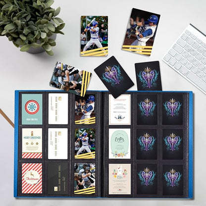 Card Binder, Upgraded 9 Pockets Trading Card Collection Binder for Cards, 360 Card Book Holder Album for Yugioh, MTG, TCG, Magic, Sports Cards - Blue