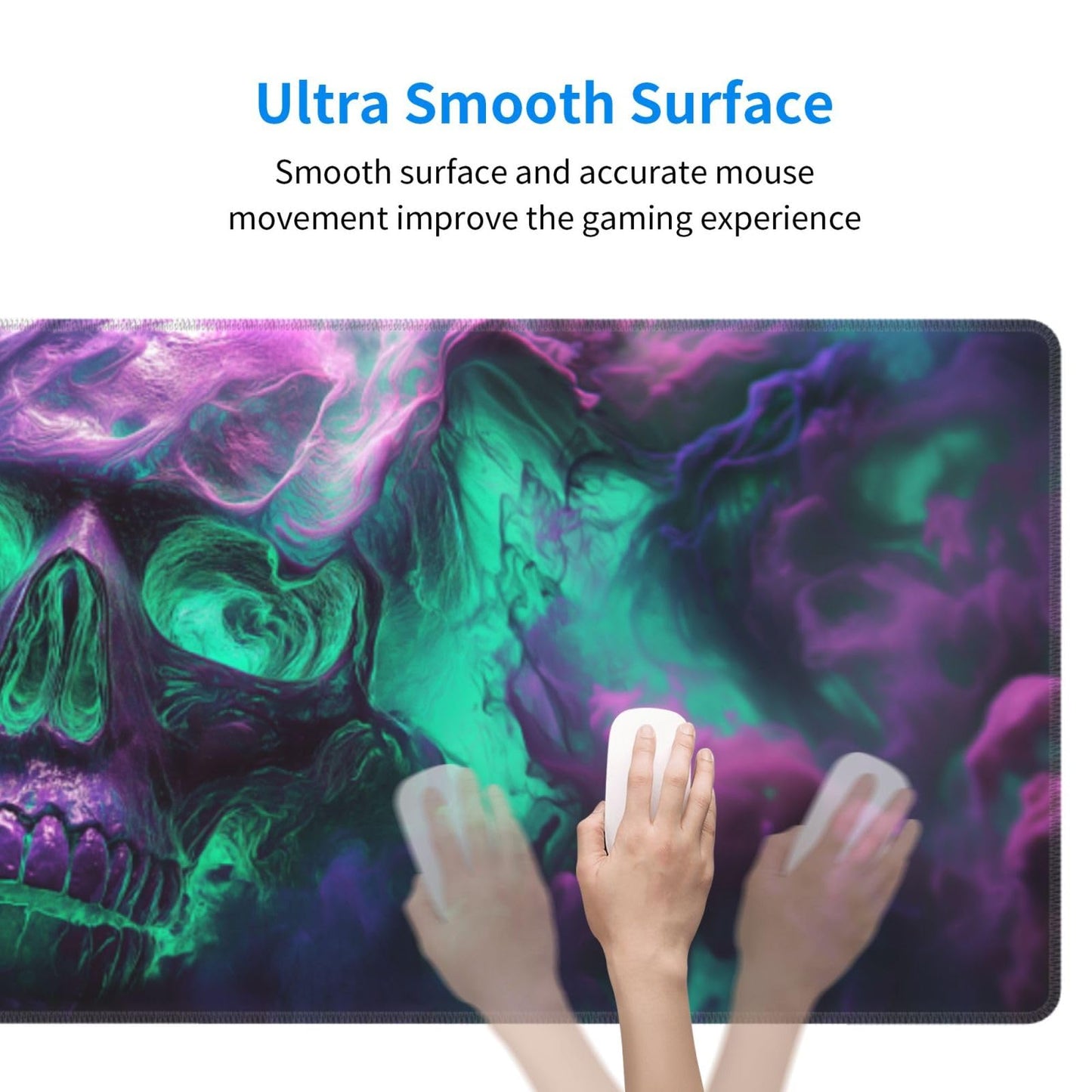 Horror Skull Mouse Pad XL Large Mousepad Non Slip Rubber Base Desk Mat for Laptop Computer Gaming 31.5" X 12"
