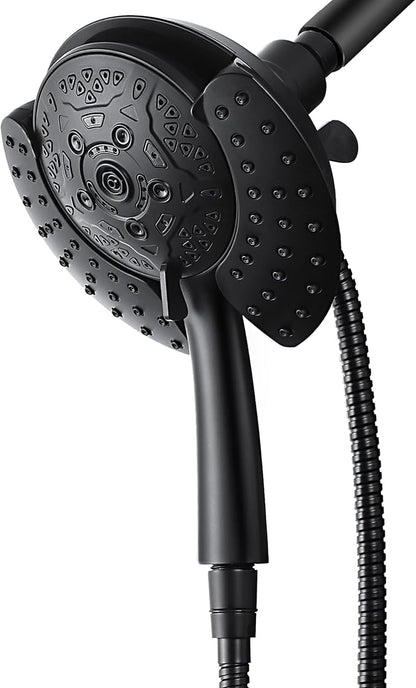 INAVAMZ Shower Head with Handheld High Pressure: Hand Held Shower Head & Rain Shower Head 2-IN-1 Shower Head with 59" Rotatable Stainless Steel Hose, Shower Trim Systems, Black 2.5 GPM 15391