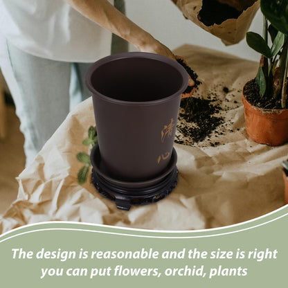 1Set Orchid Flower Pot with Base Rounded Plastic Plant Pots for Use Lightweight and Breathable Design for Plants and Flowers