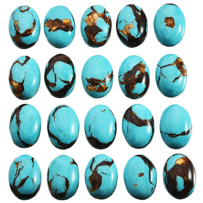 rockcloud 18x25mm Oval Cabochon Flatback Semi-precious Stones Sea Sediment Jasper for Jewelry Making Pack of 5