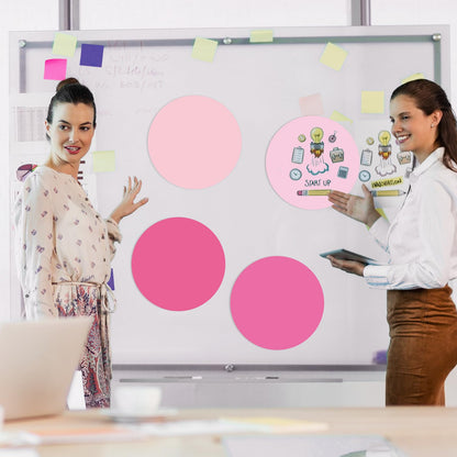 Lincia 24 Pack Colorful Dry Erase Dots Circles Spots for Classroom Table 10.5 Inch Removable Vinyl Desktop Stickers Spots Wall Decals for 100th Day of School Teacher Students Home (Pink Colors)