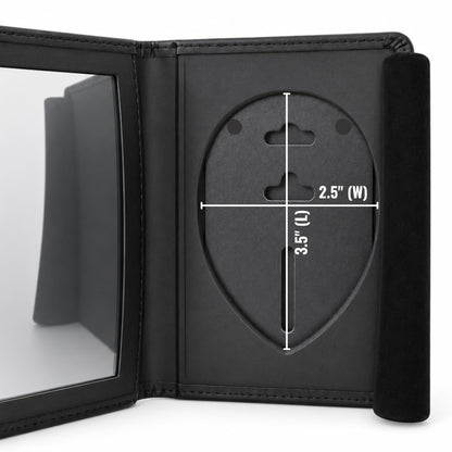 ASR Federal Genuine Leather Unisex Law Enforcement Badge Holder Case - Shield, Basketweave Black