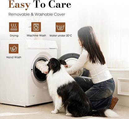Extra Large Dog Bed for Crate, Orthopedic Dog Bed with Waterproof Lining, Soft Short Plush Surface & Egg Crate Foam, Machine Washable Pet Bed with Removable Cover & Anti Slip Bottom