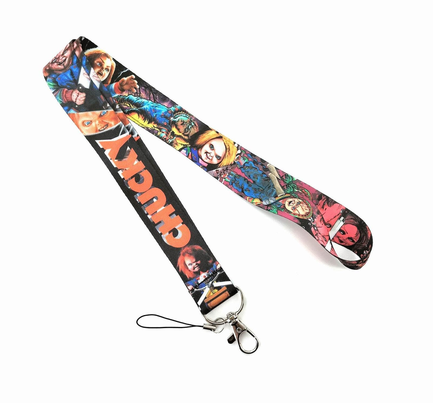 Pinstant Chucky Child's Play Horror Movie Halloween 17.7" Neck Lanyard Keychain Holder ID Badge Mobile Phone Pin Strap