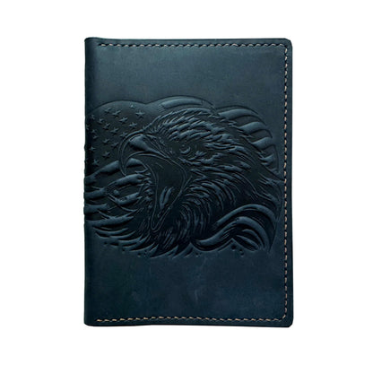 Mayan Corner - Eagle American genuine leather travel wallet, Handmade passport wallet