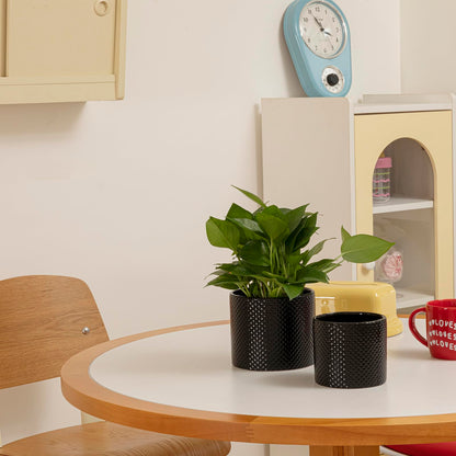 ROMANDECO CRAFT Indoor Plant Pot Flower Holder Ceramic Houseplant Pots inch with Hole 5.9in + 4.7in 2pcs (Not Contain Plant)