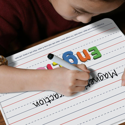 Dry Erase Boards, 12 Pack 9”x12” Magnetic Double Sided Portable Personal Small Whiteboards with Lines, Include 12 Markers, 12 Erasers, 12X52 Foam Letters for Kids, Students, Teachers Classroom School