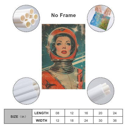 JHXNJDPOST Retro Mid-Century Modern Astronaut Canvas Wall Art Aesthetic Decorative Painting Living Room Restaurants, Pool Halls And Hotelsstyle-10 16x24inch(40x60cm)