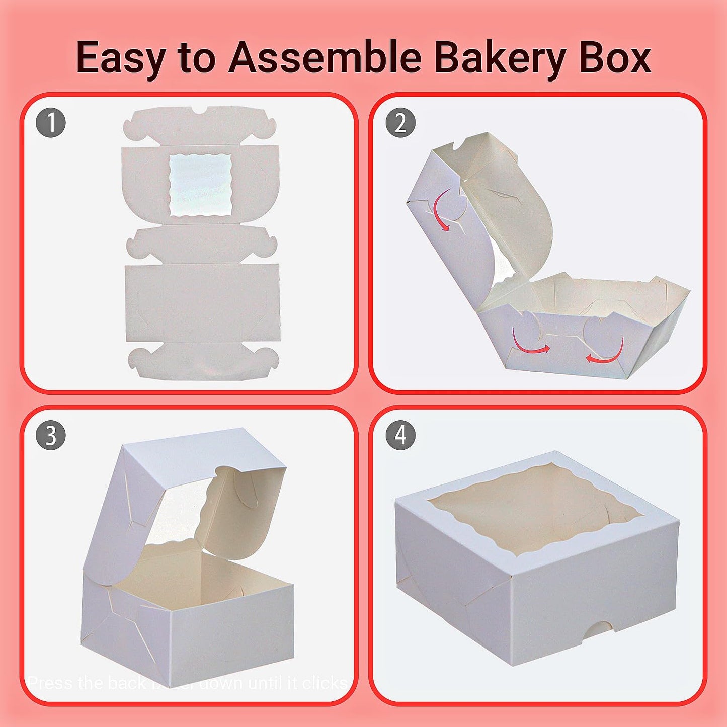 SLShePack 80 Pack 4x4x2 Inches Small Bakery Treat boxes Cookies Boxes Mini Baking Boxes for Cake,Pie, Cinnamon Roll Treat,Chocolate Truffle Box Party Wedding Favor