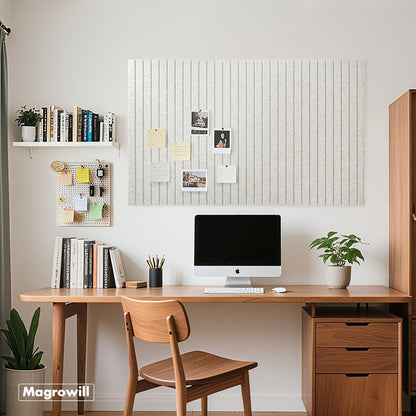 Cork Board Tiles for Wall with Push Pins, Removable 36" x 24" Slat Bulletin Board Sets, Adhesive Pin Board | Magrowill 6 Packs Felt Panels for Interior Wall Decor