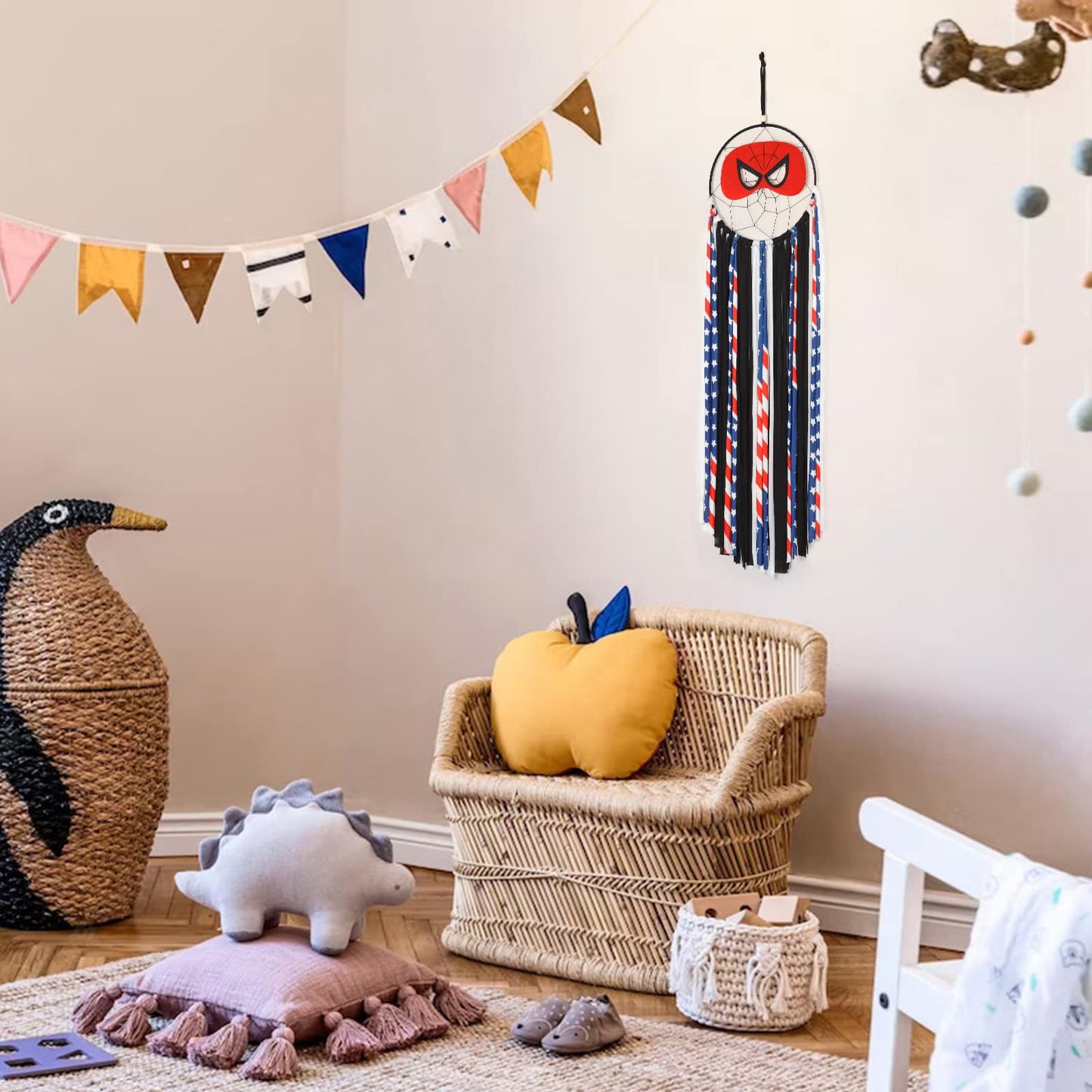 Alynsehom Dream Catcher Handmade Dreamcatcher Room Nursery Decor for Girls Boys Kids Bedroom Baby Room Party Children Playroom Dorm Decoration Wall Hanging Ornament Craft Gift (Spider)