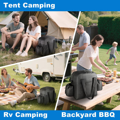 Folding Stove Carry Case for Coleman Camping Stove, Fits for Coleman 1 & 2-Burner Fold N Go Grill/Stoves and Other Folding Camp Stove, Camp Accessories, Heavy Duty Oxford Fabric with Shoulder Strap