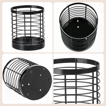 IWNTWY Utensil Holder for Kitchen Counter, Stainless Steel Utensil Crock for Cooking Tools, Spatula, Silverware Forks, Knives, Spoons Countertop Organizer