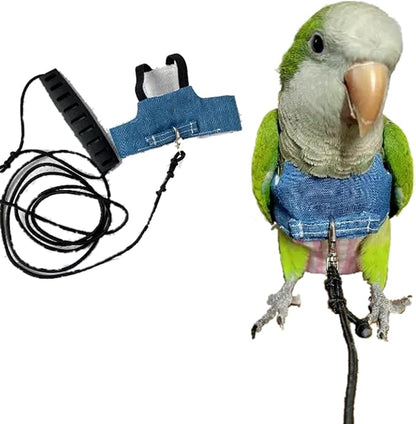Bird Flight Harness Vest, Parrot Suit with Leash for Cockatiels Conures Budgies Lovebirds African Grey, Flying Clothes Rope and Handle Outdoor Activities Training (Medium)