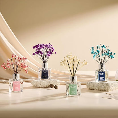 Airkeep Reed Diffuser Set,1.69 fl oz (50 ml) - Clean Linen Oil Diffusers with 8 Reed Sticks,Home Fragrance Reed Diffuser for Bathroom Shelf Decor