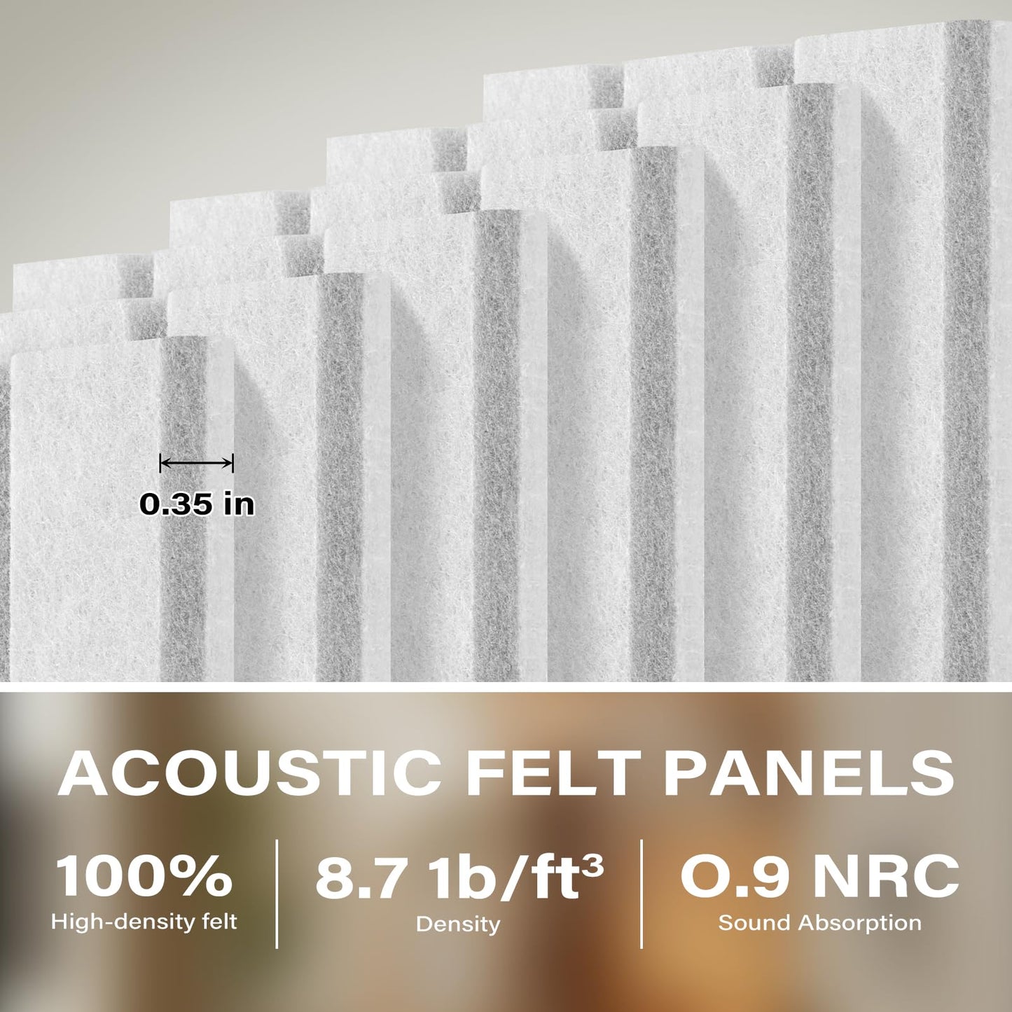 Large Felt Bulletin Board，47.2" x 35.4" 12 Pack Cork Board Alternative for Walls,Felt Wall Tiles for Office & Home Decor,Pin Board with 30 Pcs Pushpins and 72 Adhesive Tabs-Milky White