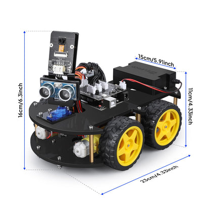 ELEGOO UNO R3 Smart Robot Car Kit V4 for Arduino Robotics for Kids Ages 8-12 12-16 STEM Science Kits Coding Gifts for 8 9 10 11 12 13 14 15 16 Year Old Boys Girls Teens Cool Engineering Building Toys