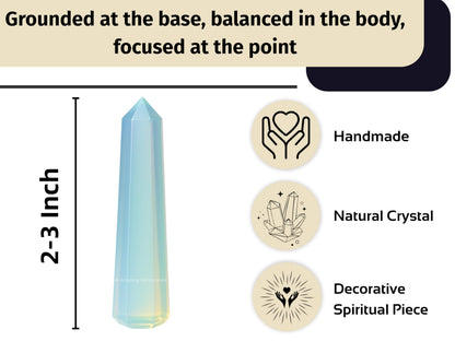 Amazing Gemstone Opalite Crystal Towers ~ Natural Healing Crystal Point Obelisk for Reiki Healing and Crystal Grid (2" to 3" INCH)