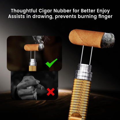 2-Pack Cigar Draw Enhancer Tool, Cigar Poker & Cigar Nubber 2-in-1, Practical Cigar Accessories with Key Ring for All Cigars