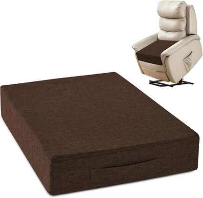 Recliner Cushions for Elderly 20x20x4 Inch Thick Large Recliner Seat Cushion with a Handle Square Non Slip Chair Pads with Washable Cover for Couch Armchair Chairs Brown
