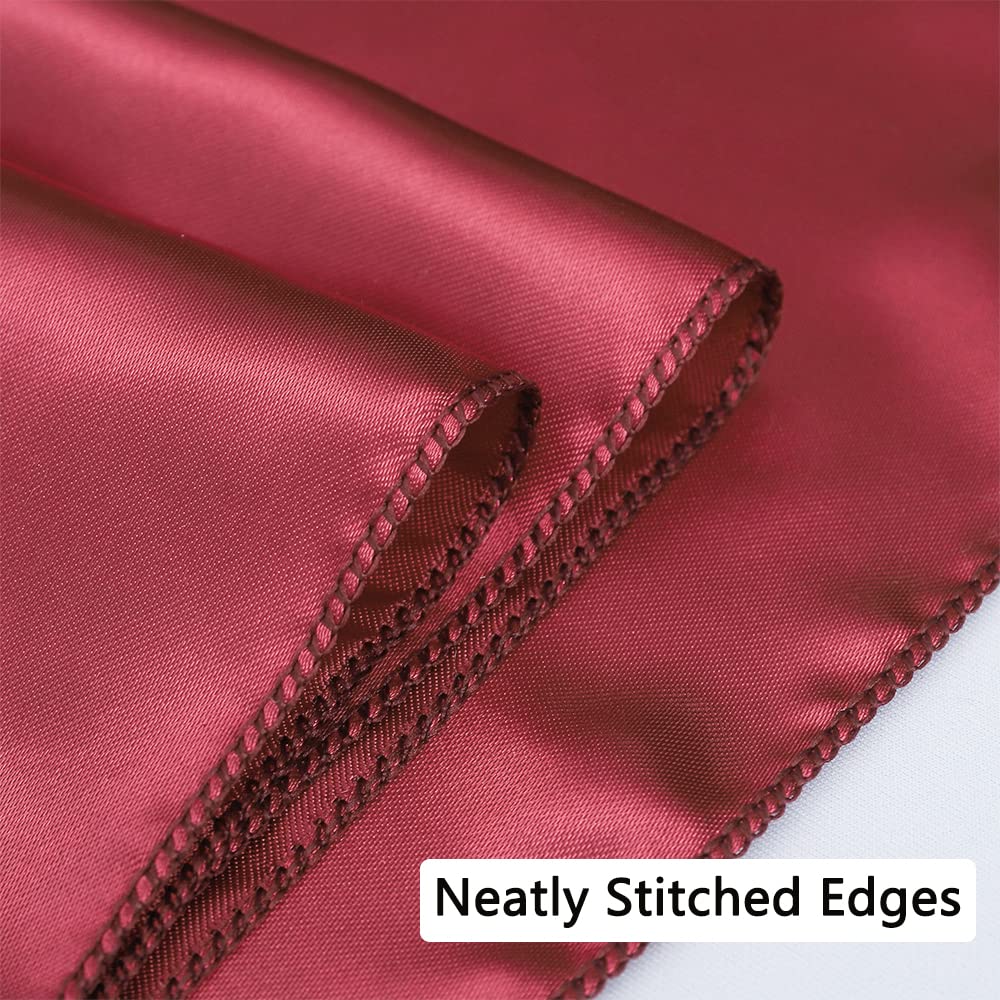 JFDYDM 50 Pack Satin Burgundy Chair Sashes Bows for Wedding Party Thanksgiving Halloween Hotel Reception Restaurant Decorations, Event Decorations