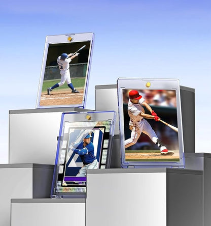 50ct Magnetic Card Holder, 35pt One Touch Card Holder, U-V Protectors Hard Plastic for Trading Cards, Magnet Case, Sports, Game, Football, Baseball