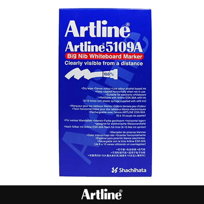 Artline 5109A Magnum White Board Markers Dry Erase with Jumbo Big Nib For Clear, Visible Lettering, Black, Red, Blue, and Green - 4 Pack
