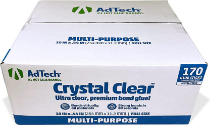 AdTech Hot Glue Sticks, 10 Inch Full Size, Clear, 170 Sticks