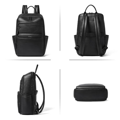 Mroede Laptop Backpack for Women,Leather Backpack with 15.6 inch Laptop Compartment,Large Capacity Computer Backpacks Purse,Carry-on Travel Backpacks,Casual Daypack for Work Business College,Black