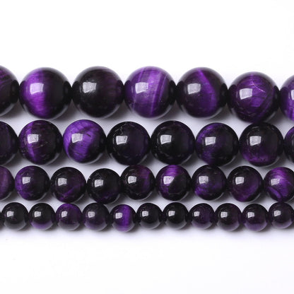 90PCS 4MM AAA Purple Tiger Eye Stone Beads Natural Gemstone Bead Crystal Healing Energy Jewelry Making DIY 15 inches