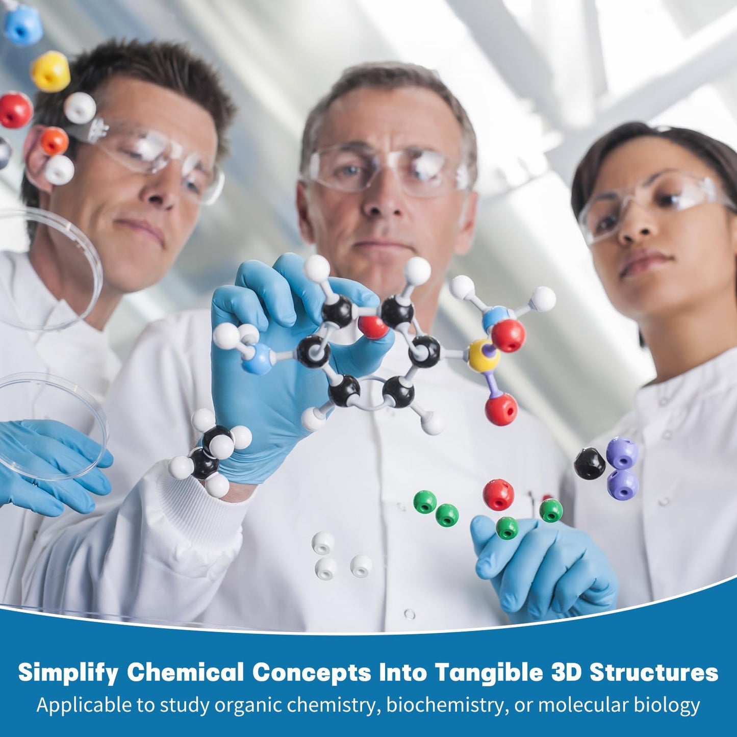 135 Pcs Rganic Chemistry Model Kit, Portable Molecular Model Kits for Chemistry Classes, Orgo Modeling Kit for Students & Teachers Organic ＆ Inorganic Learning