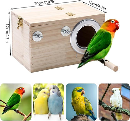 Parakeet Nesting Box - Bird House for Breeding Lovebirds, Cockatiels, Budgies, and Parrotlets – Includes Perch and Easy Access for Care (Style1)