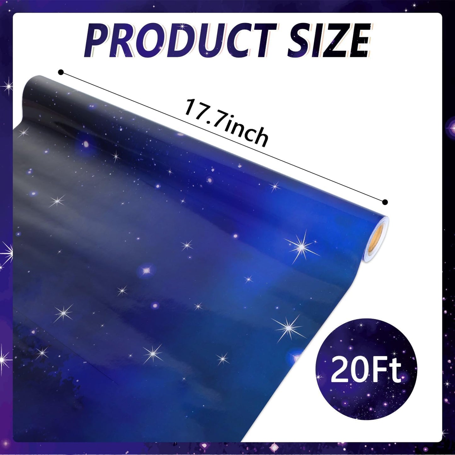 Qyeahkj Outer Space Bulletin Board Paper Roll Galaxy Bulletin Board Background Paper Fade Resistant Blue Night Sky Poster for Art Craft Classroom Supplies17.7in x 20ft