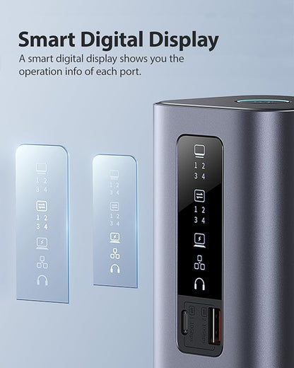 Baseus Docking Station, Spacemate(Win) 11 in 1, Triple Display, 4K HDMI and DP, 10Gbps USB A/C Ports, Gigabit Ethernet, 100W PD, Audio, Laptop Docking Station for Windows/Dell/HP/Lenovo/Asus/Acer/Mac
