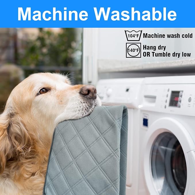 RIOUSSI Washable Pee Pads for Dogs, Reusable, Absorbent, Leakproof, Non Slip Pet Puppy Pads for Potty Training. Light Gray, 18x24 Inch(4pack)