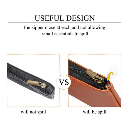 FIREDOG Tobacco Pouch, Small Leather Pouch Rolling Cigarettes Storage Bag Case for Men(Black)