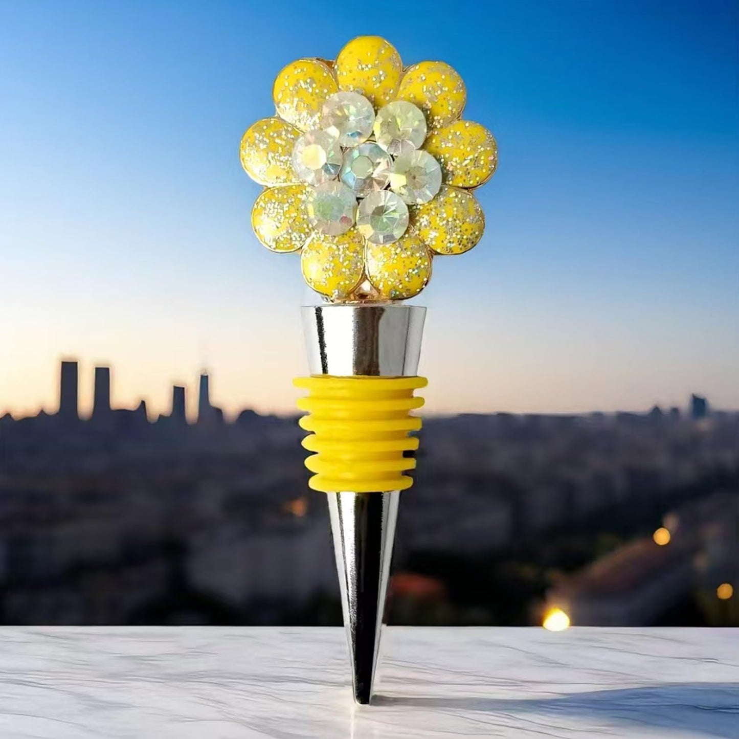 Flower Wine Stoppers Wine Corks Reusable Wine Bottle Stoppers Cute Floral Wine Stoppers Wine Accessories for Kitchen Holiday Party Wedding Birthday Gifts