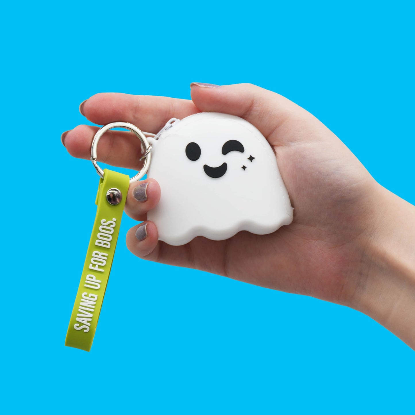 GOOFBALLS Novelty Silicone Coin Purse – Cute Mini Change Holder for Coins, Cash & Small Essentials – Soft Pocket Pouch for Kids, Teens & Adults – Keychain & Bag Accessory, Ghost