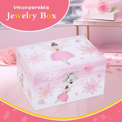 TAOPU Girl's Gift Music Box with Spinning Ballerina,Fairy Design Musical Jewelry Box for Kids Jewel Storage,Toys for Girls