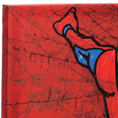 Open Road Brands Marvel Spider-Man Web Gallery Wrapped Canvas Wall Decor - Large Horizontal Spider-Man Wall Art for Man Cave or Movie Room