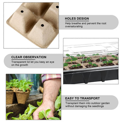 Aodaer 193 Pack Seed Starter Kit Including Seed Starter Tray Peat Pots for Seedlings with Plant Labels, Tool, Plastic Growing Trays Germination Tray Paper Seedling Cups for Indoor Outdoor Garden