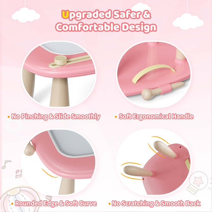Kikidex Magnetic Drawing Board, Toddler Girl Toys for 1-3 Year Old, Doodle Board Pad Learning and Educational Toys for 1 2 3 Year Old Baby Kids Birthday Gift (Soft Pink)
