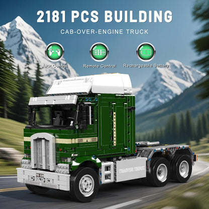 Mould King Mobile Truck Construction Toys, APP & RC Control Motorized Semi Trucks Building Blocks Kit, DIY Assembly STEM Car Model for Adults - Perfect for Creative Play and Learning (2181+)