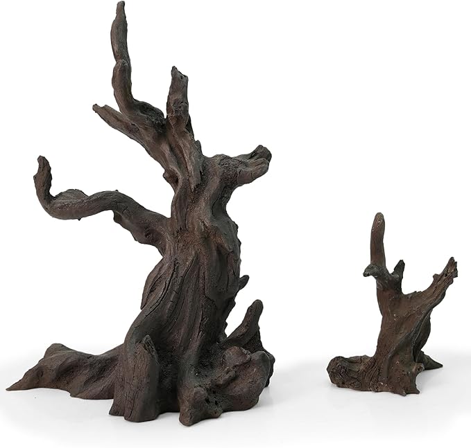 FZONE Resin Aquarium Driftwood, Aquarium Tree Decoration for Nano Aquascaping and Hardscape