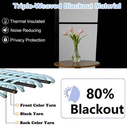 Simplebrand Halloween Black Out Curtains for Bedroom 72 Inches Long 2 Panels Set, Solid Thermal Insulated Privacy Room Darkening Window Curtains for Living Room, Soft Blackout Drapes, W50 x L72 Inch